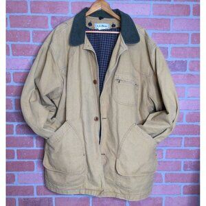 Vintage LL Bean Barn Coat Jacket Mens XXL Workwear Blanket Lined Corduroy Collar
